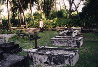 Cimetière dans l'ile de Desroche aux Seychelles